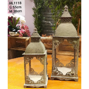 CONJUNTO LANTERNA C/02 PCS  METAL RETRO