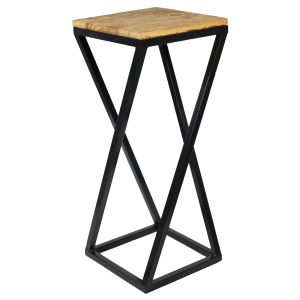 MESA DE FERRO 3874 PRETA C/TAMPO MADEIRA Z GR.