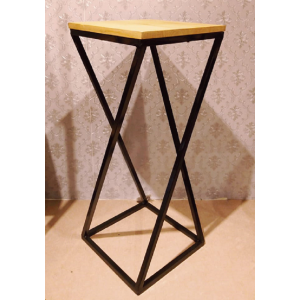 MESA DE FERRO 3874 PRETA C/TAMPO MADEIRA Z GR.