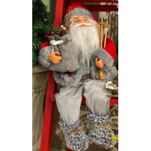 PAPAI NOEL AB233 CINZA SENTADO 40CM