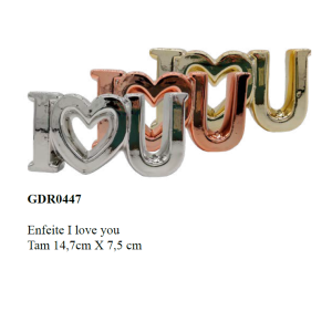 ENFEITE CER?MICA GDR0447 ILOVEU GR. 14,7X7,5X2,8CM