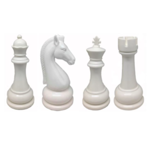 ENFEITE CER?MICA PE?A XADREZ BRANCO SORT. 18X8CM