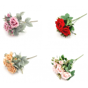 ROSA C/7 GALHOS W113-236 C/BOTÕES