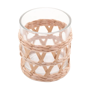 COPO DE VIDRO REVESTIDO COM SISAL