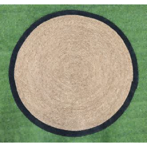 TAPETE PALHA 137470 REDONDO BORDA PRETA
