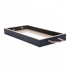 BANDEJA DECORATIVA 61670 MDF C/ALÇA JUTE