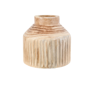 VASO EM MADEIRA NATURAL 58545 21CM