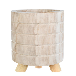 CACHEPOT EM MADEIRA NATURAL C/PÉ