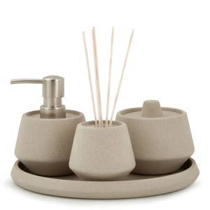 KIT EM CIMENTO  PARA BANHEIRO 4 PÇS