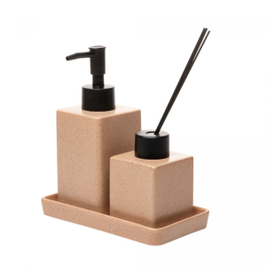 CJ 3 PÇS P/BANHEIRO GRANILITE QUADRATTO NUDE CERÂMICA