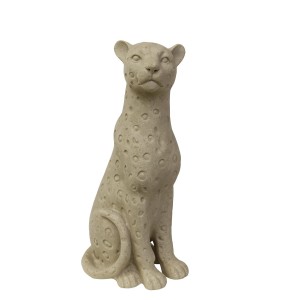 ESCULTURA DE LEOPARDO EM POLIRRESINA MÉDIO