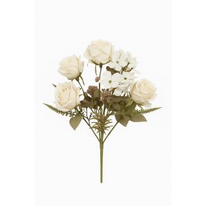 BUQUE DE ROSA COM 6 GALHOS E COMPLEMENTO