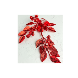 HASTE NATALINA  FOLHAS COM BOLINHA