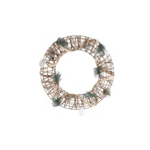 GUIRLANDA  RUSTICA COM FLOCOS DE NEVE